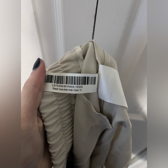 Quince Stretch Crepe Ankle Pant Sand Size 12 - Picture 4 of 4